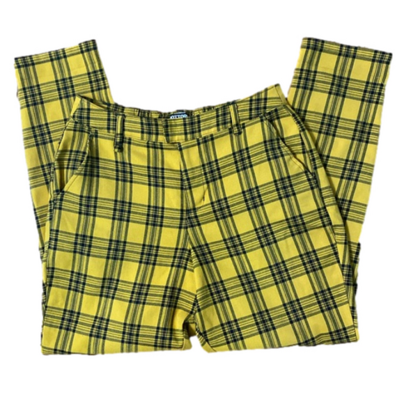 Hot Topic Pants - Hot topic checkered yellow black pants size medium